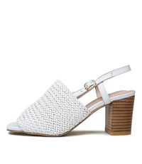 Pickle White Leather Heels, DJANGO & JULIETTE - Shouz