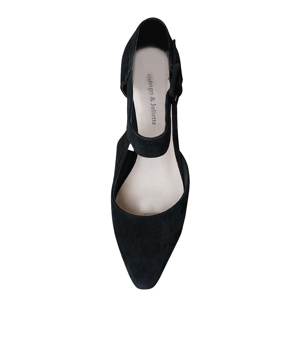 Happie Black Suede Heels, DJANGO & JULIETTE - Shouz