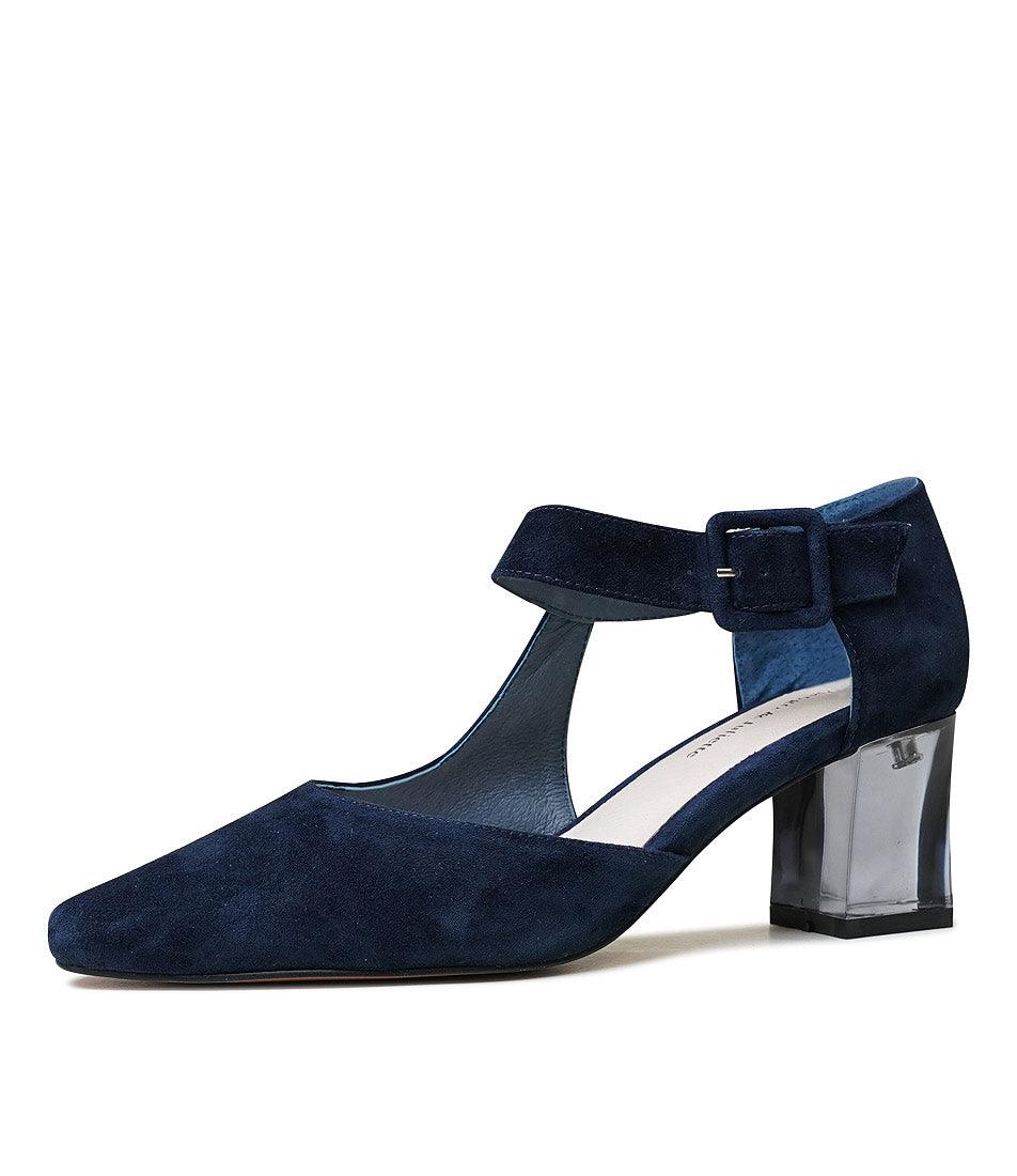Happie Navy Suede Heels by Django Juliette – Shouz