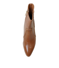 Anahi Tan Leather Ankle Boots, DJANGO & JULIETTE - Shouz