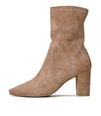 Nider Sand Stretch Microsuede Ankle Boots, DJANGO & JULIETTE - Shouz