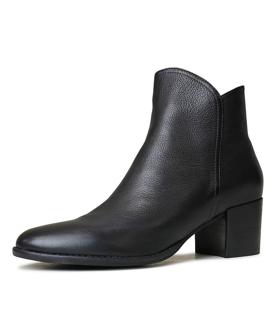 Mockas Black Leather Ankle Boots - Shouz