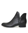 Faye Black/ Black Heel Leather Ankle Boots - Shouz