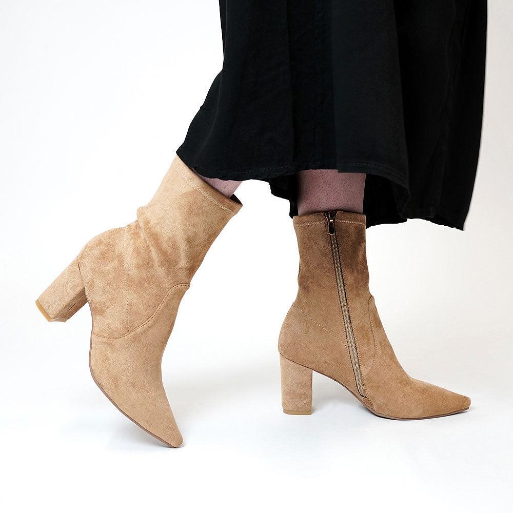 Nider Sand Stretch Microsuede Ankle Boots, DJANGO & JULIETTE - Shouz