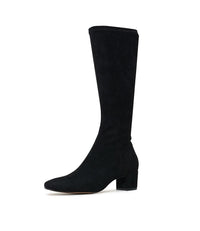 Hayleys Black Microsuede Knee High Boots, DJANGO & JULIETTE - Shouz