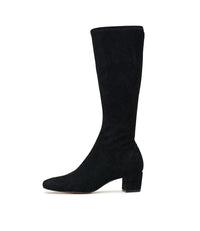 Hayleys Black Microsuede Knee High Boots, DJANGO & JULIETTE - Shouz