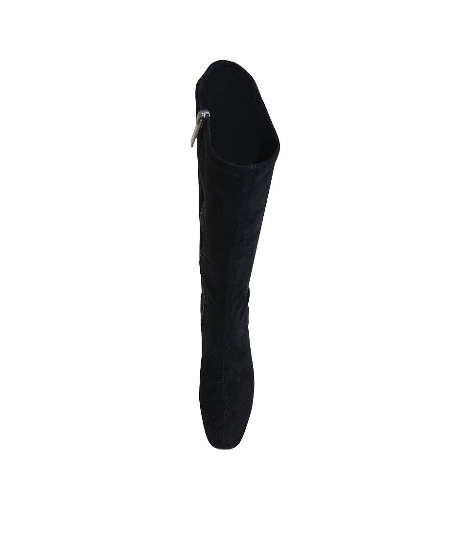Hayleys Black Microsuede Knee High Boots, DJANGO & JULIETTE - Shouz