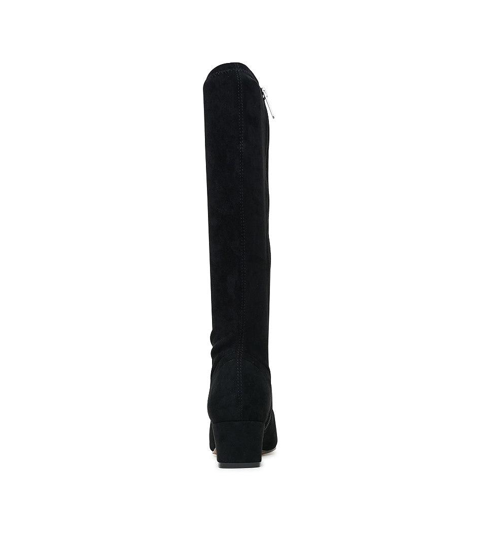 Hayleys Black Microsuede Knee High Boots, DJANGO & JULIETTE - Shouz