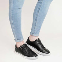 Ronnie Black Leather Sneakers, SALA - Shouz