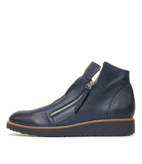 Ohmy Navy/ Navy Leather Ankle Boots, TOP END - Shouz