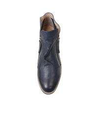 Ohmy Navy/ Navy Leather Ankle Boots, TOP END - Shouz