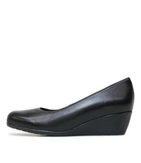 Sofia Black Leather Wedges, ZETA - Shouz