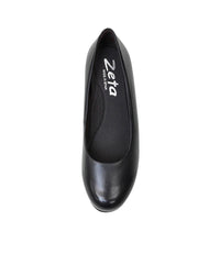 Sofia Black Leather Wedges, ZETA - Shouz