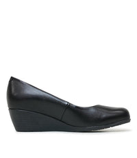 Sofia Black Leather Wedges, ZETA - Shouz