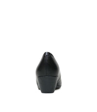 Sofia Black Leather Wedges, ZETA - Shouz