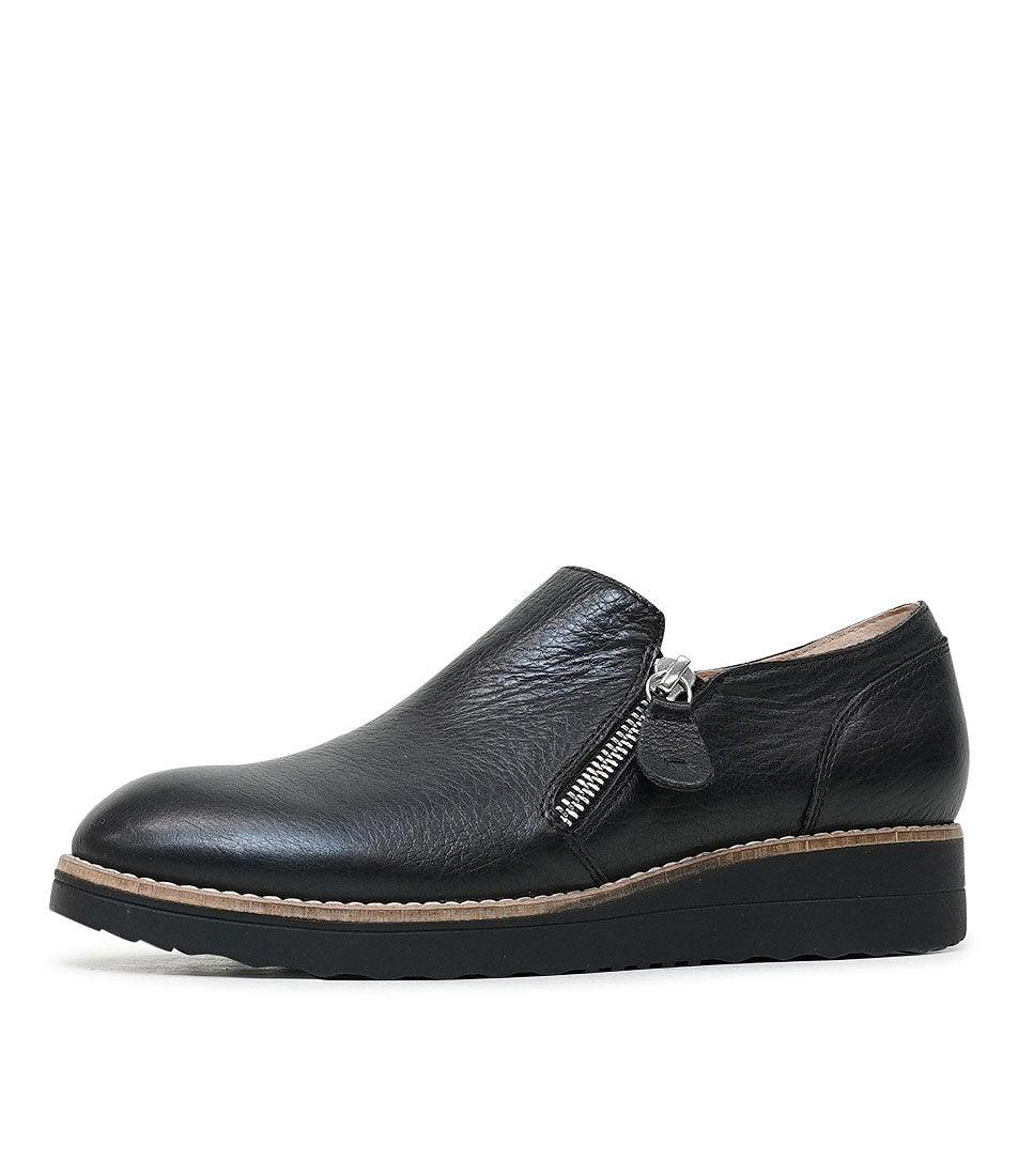 Otilia Black/ Black Leather Sneakers, TOP END - Shouz