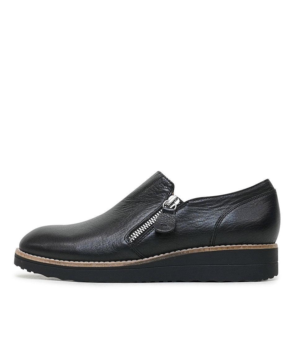 Otilia Black/ Black Leather Sneakers, TOP END - Shouz