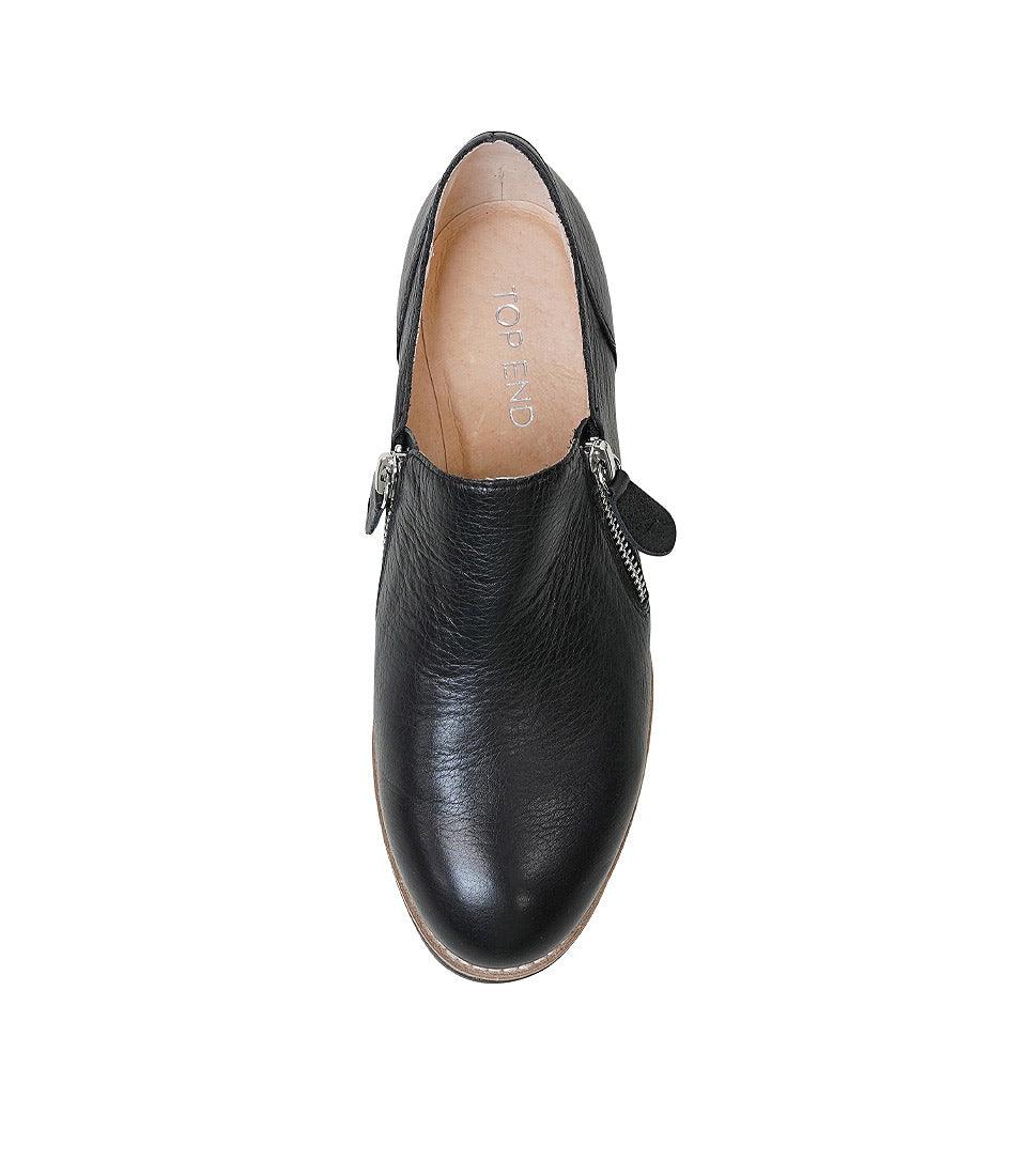 Otilia Black/ Black Leather Sneakers, TOP END - Shouz