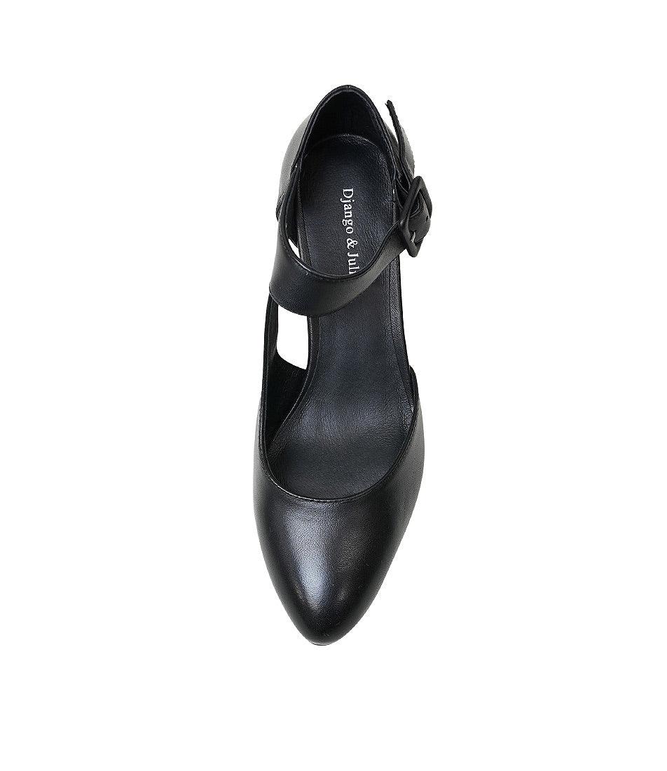 Trinities Black Leather Heels, DJANGO & JULIETTE - Shouz