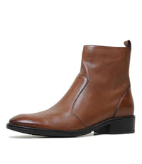 Seline Brandy Leather Ankle Boots, EOS FOOTWEAR - Shouz