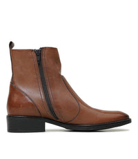Seline Brandy Leather Ankle Boots, EOS FOOTWEAR - Shouz
