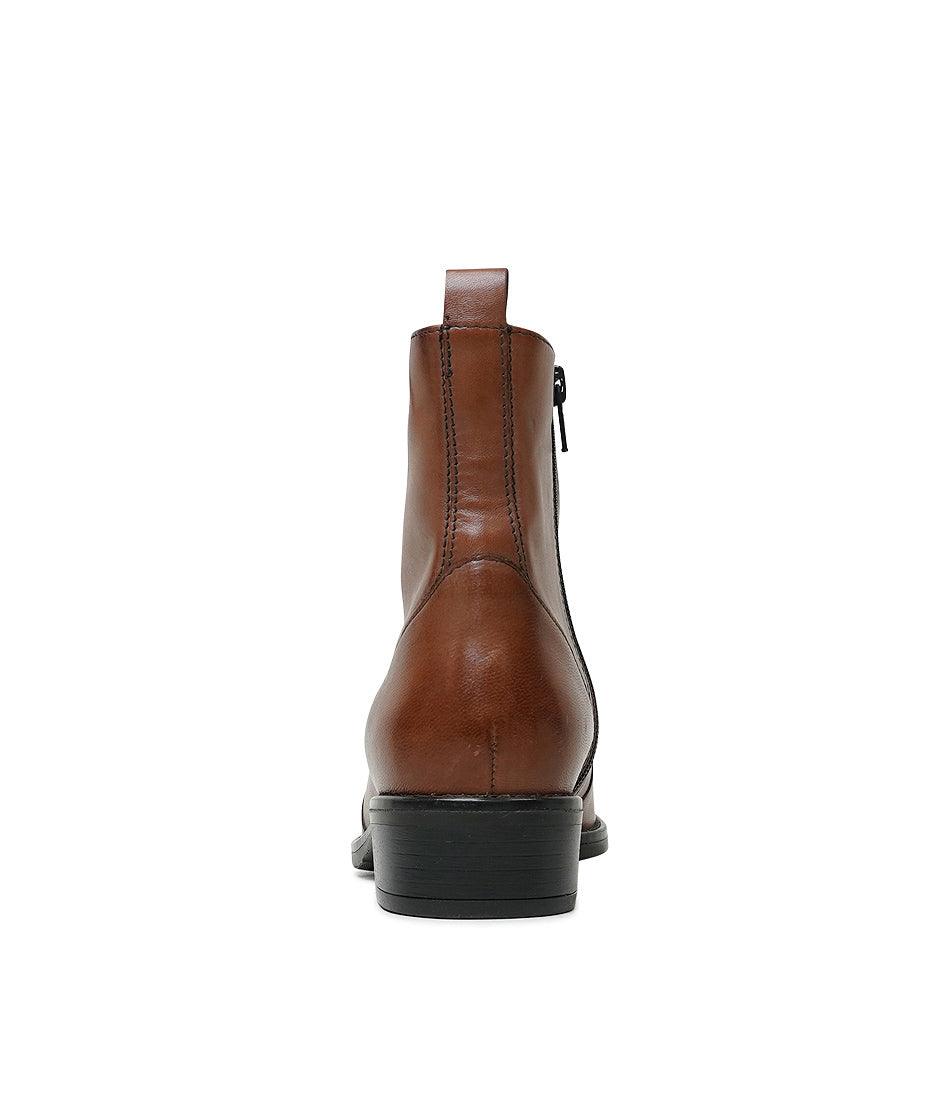 Seline Brandy Leather Ankle Boots, EOS FOOTWEAR - Shouz