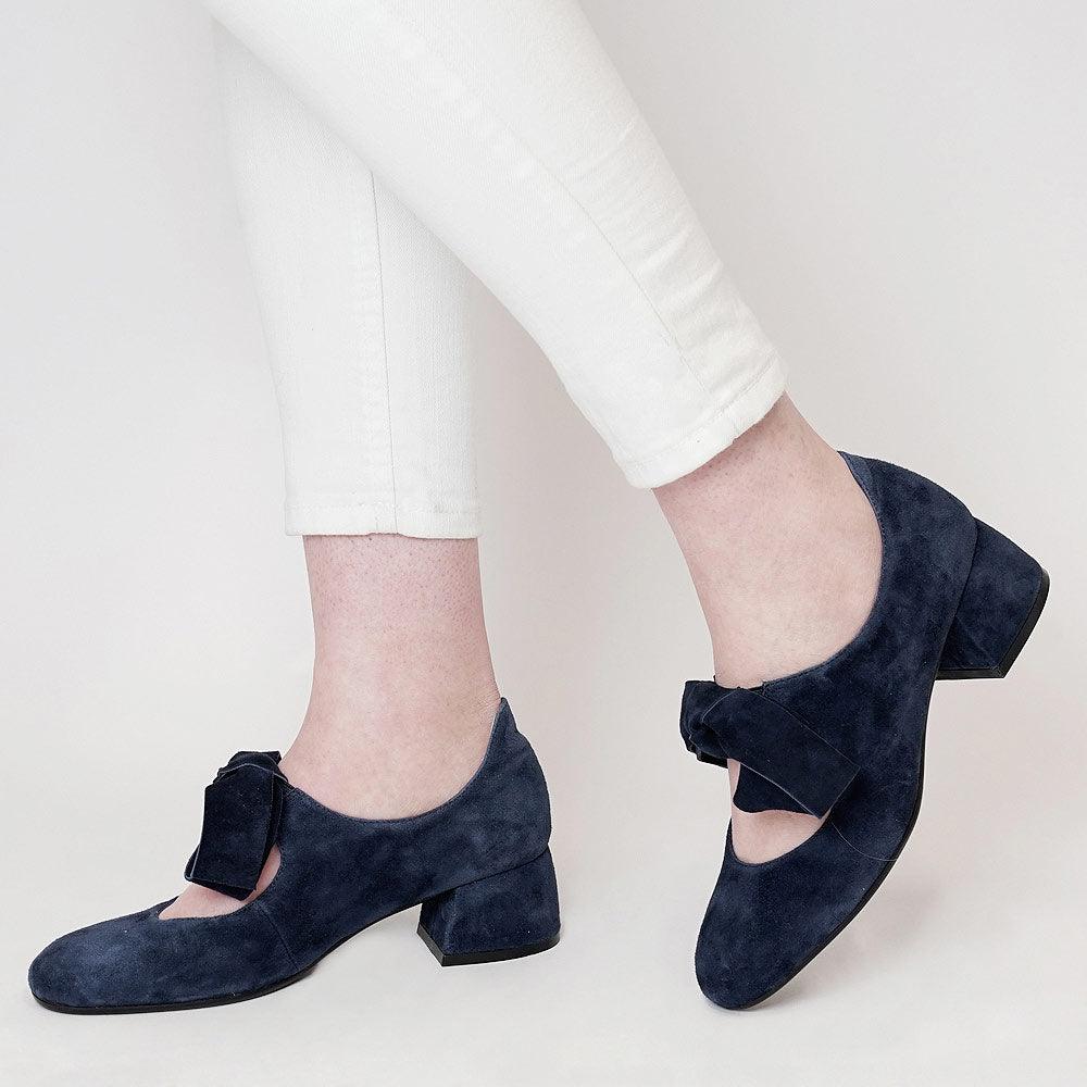 Chiara Navy Suede Heels, DJANGO & JULIETTE - Shouz