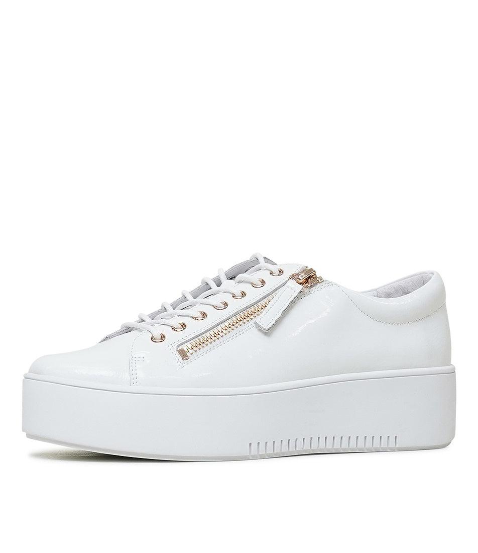 Wolfie White Patent Leather Sneakers - Shouz
