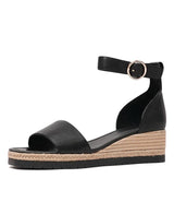 Idola Black Leather Wedges, DJANGO & JULIETTE - Shouz