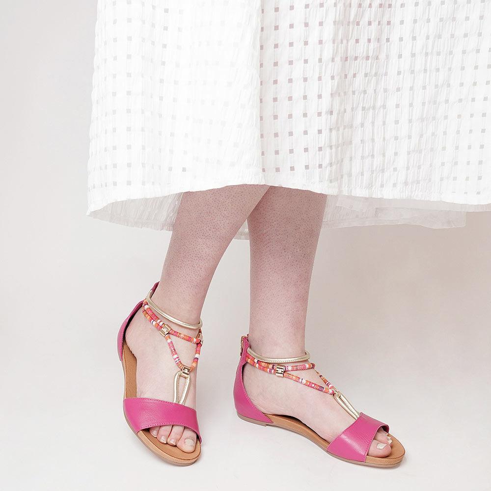 Jazmin Fuchsia Multi Leather Sandals, DJANGO & JULIETTE - Shouz