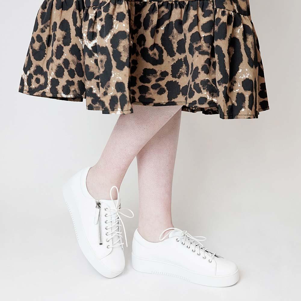 Laila White Leather Sneakers, DJANGO & JULIETTE - Shouz