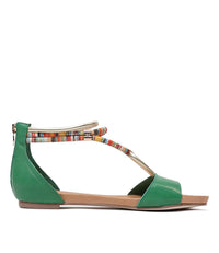 Jazmin Emerald Leather Sandals, DJANGO & JULIETTE - Shouz