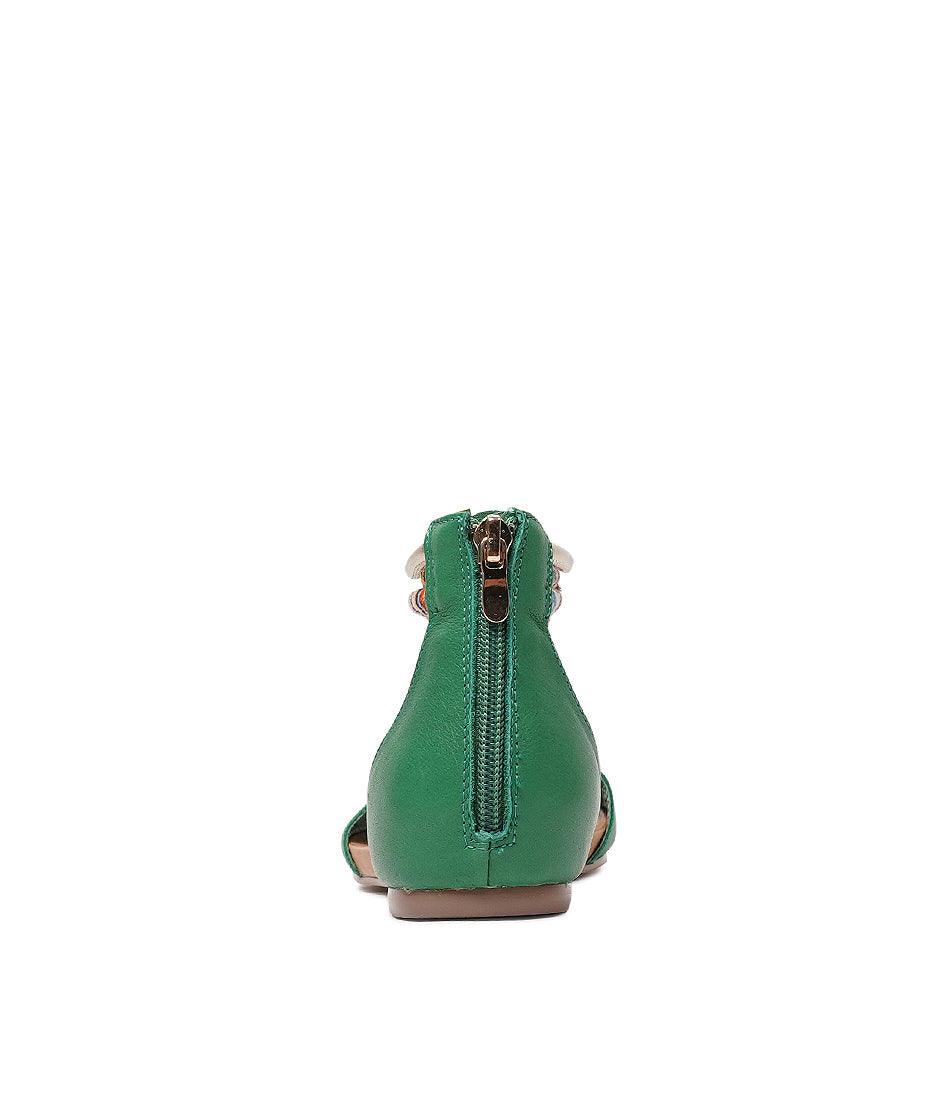Jazmin Emerald Leather Sandals, DJANGO & JULIETTE - Shouz