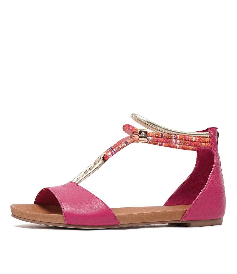 Jazmin Fuchsia Multi Leather Sandals, DJANGO & JULIETTE - Shouz