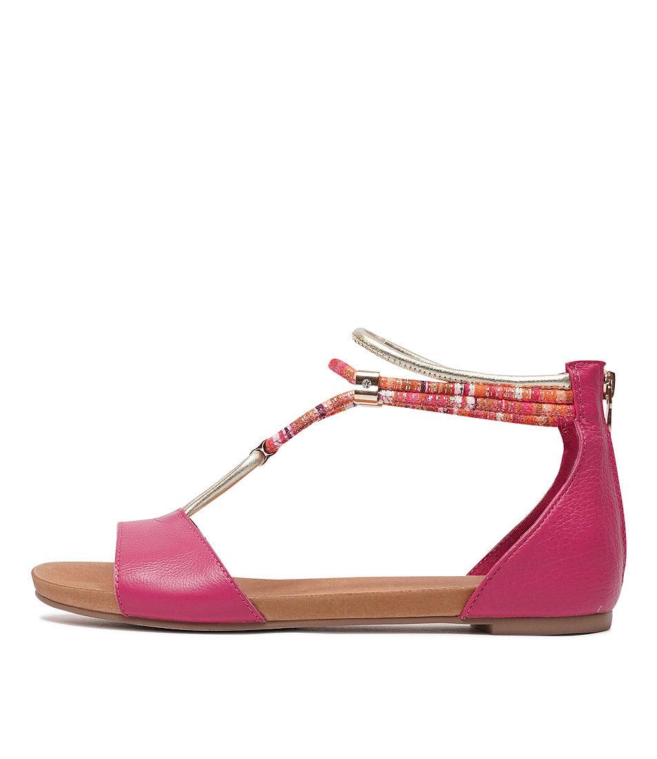 Jazmin Fuchsia Multi Leather Sandals, DJANGO & JULIETTE - Shouz