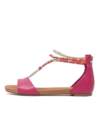 Jazmin Fuchsia Multi Leather Sandals, DJANGO & JULIETTE - Shouz