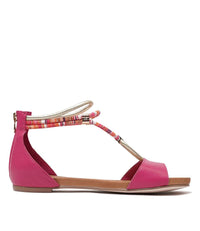 Jazmin Fuchsia Multi Leather Sandals, DJANGO & JULIETTE - Shouz