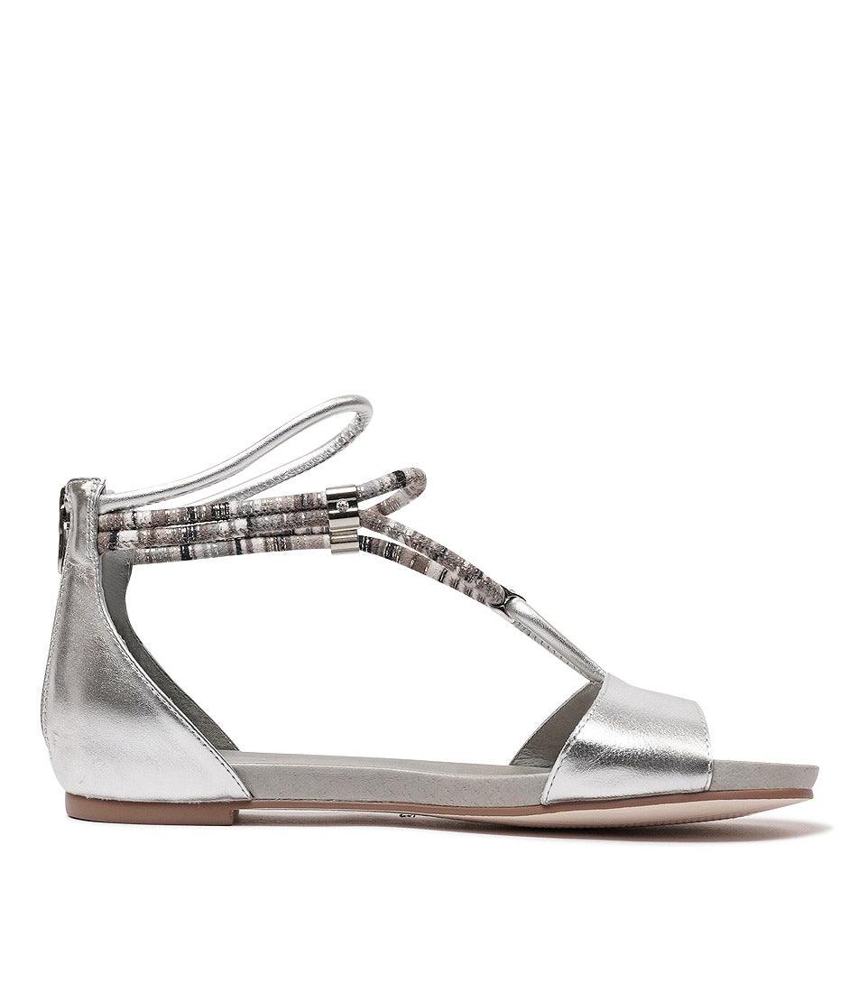 Jazmin Silver Leather Sandals, DJANGO & JULIETTE - Shouz