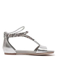 Jazmin Silver Leather Sandals, DJANGO & JULIETTE - Shouz