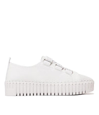 Brightery White/ White Silver Leather Sneakers - Shouz