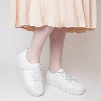 Brightery White/ White Silver Leather Sneakers, DJANGO & JULIETTE - Shouz