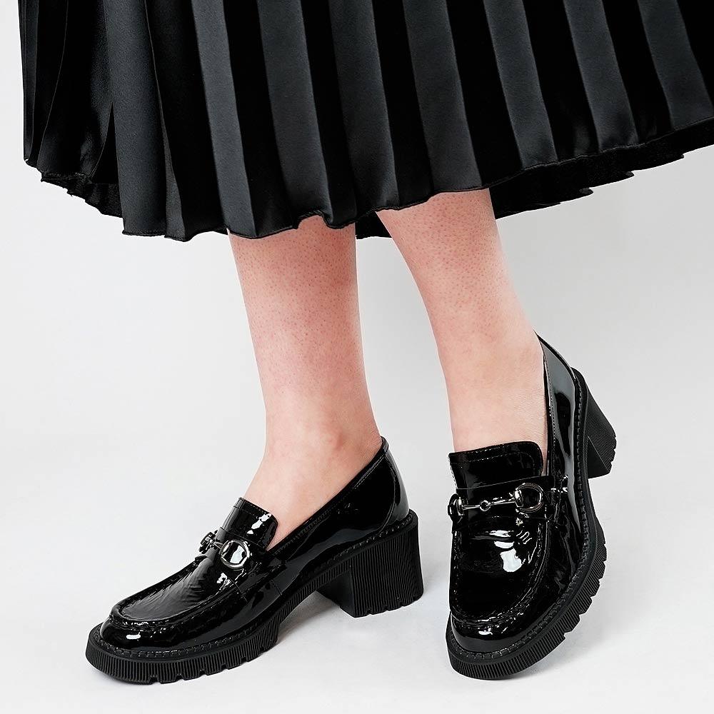 Zoey Black Patent Leather Loafers, DJANGO & JULIETTE - Shouz