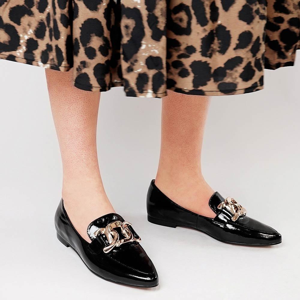 Socoro Black Patent Leather Loafers, TOP END - Shouz