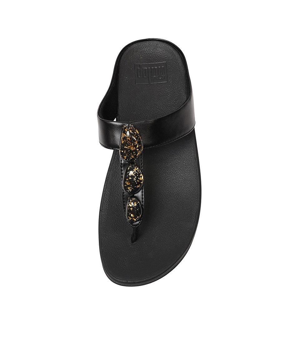 Fino Metallic All Black Sandals, FITFLOP - Shouz