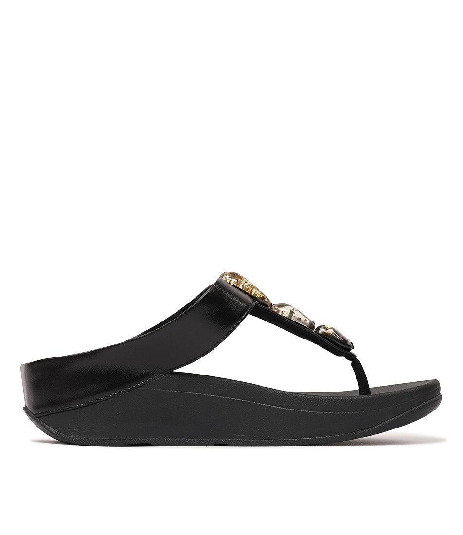 Fino Metallic All Black Sandals, FITFLOP - Shouz