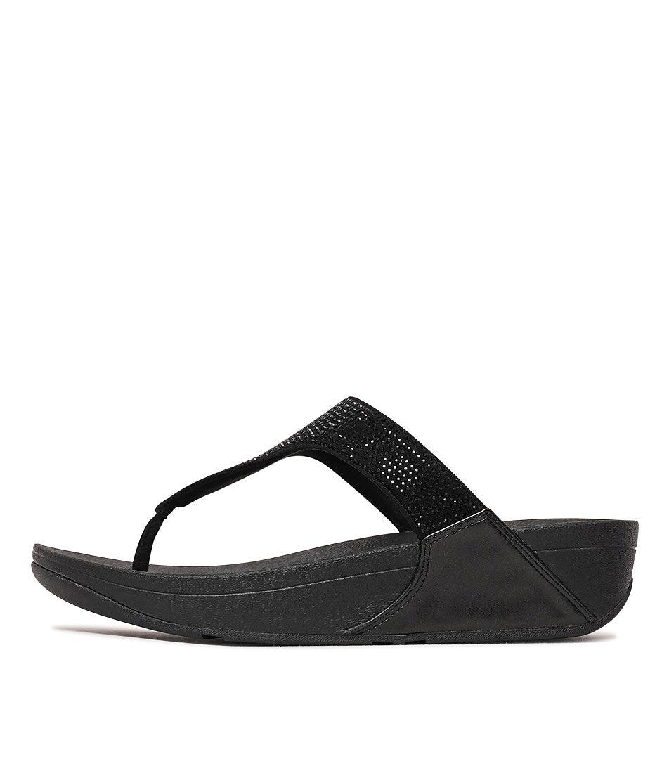 Lulu Crystal All Black Sandals, FITFLOP - Shouz