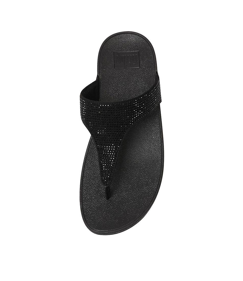 Lulu Crystal All Black Sandals, FITFLOP - Shouz