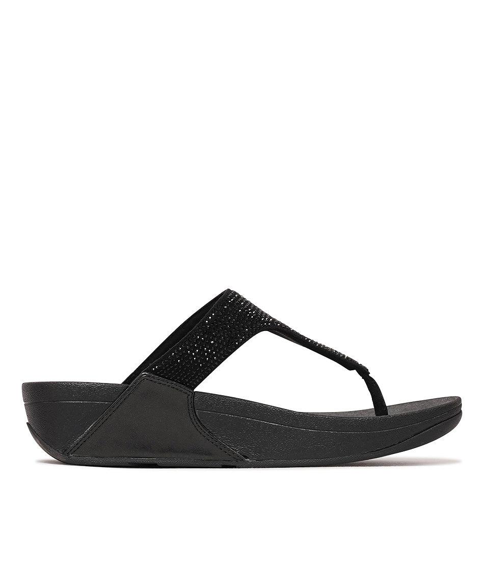 Lulu Crystal All Black Sandals, FITFLOP - Shouz
