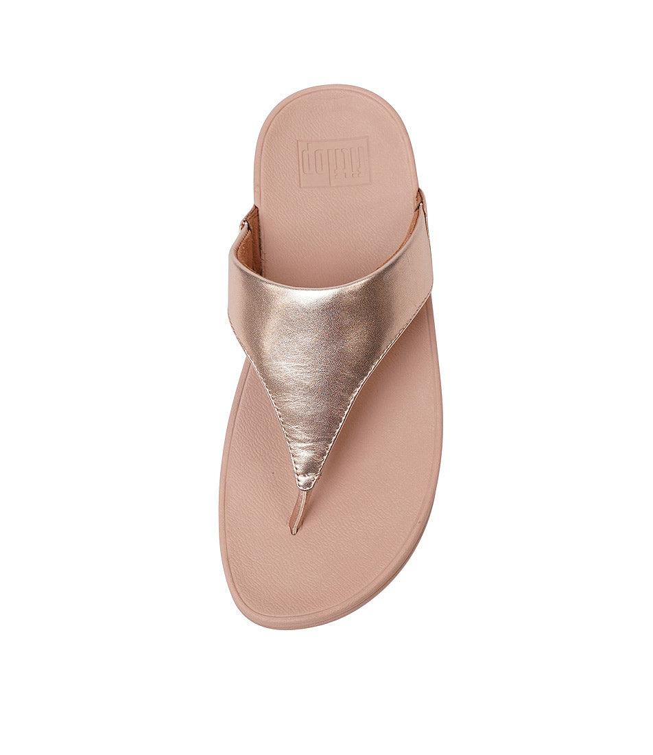 Lulu Leather Rose Gold Sandals, FITFLOP - Shouz