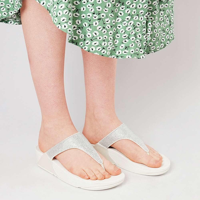Lulu Crystal Cream Sandals - Shouz